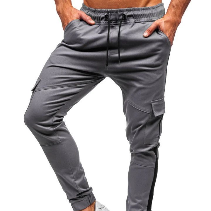 

New style mens jogger pants sport pants elastic waist sports tight pants casual sports trousers, Shown