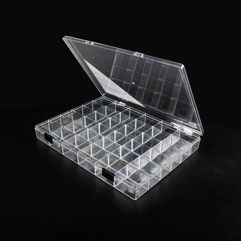 

21976 36 compartments high clear PS bead storage box for beads small craft items acrylic organizer