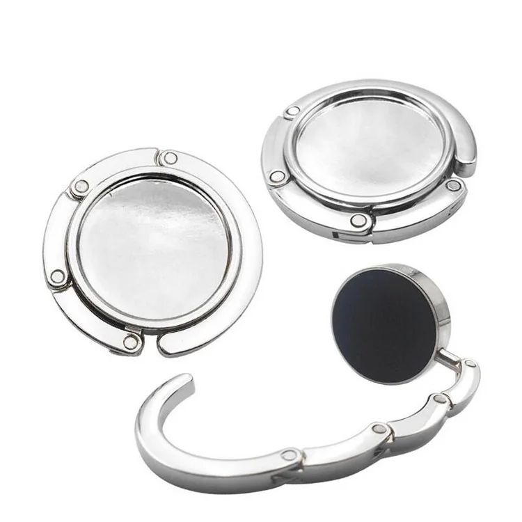 

High quality blank table foldable bag holder hanger, Silver