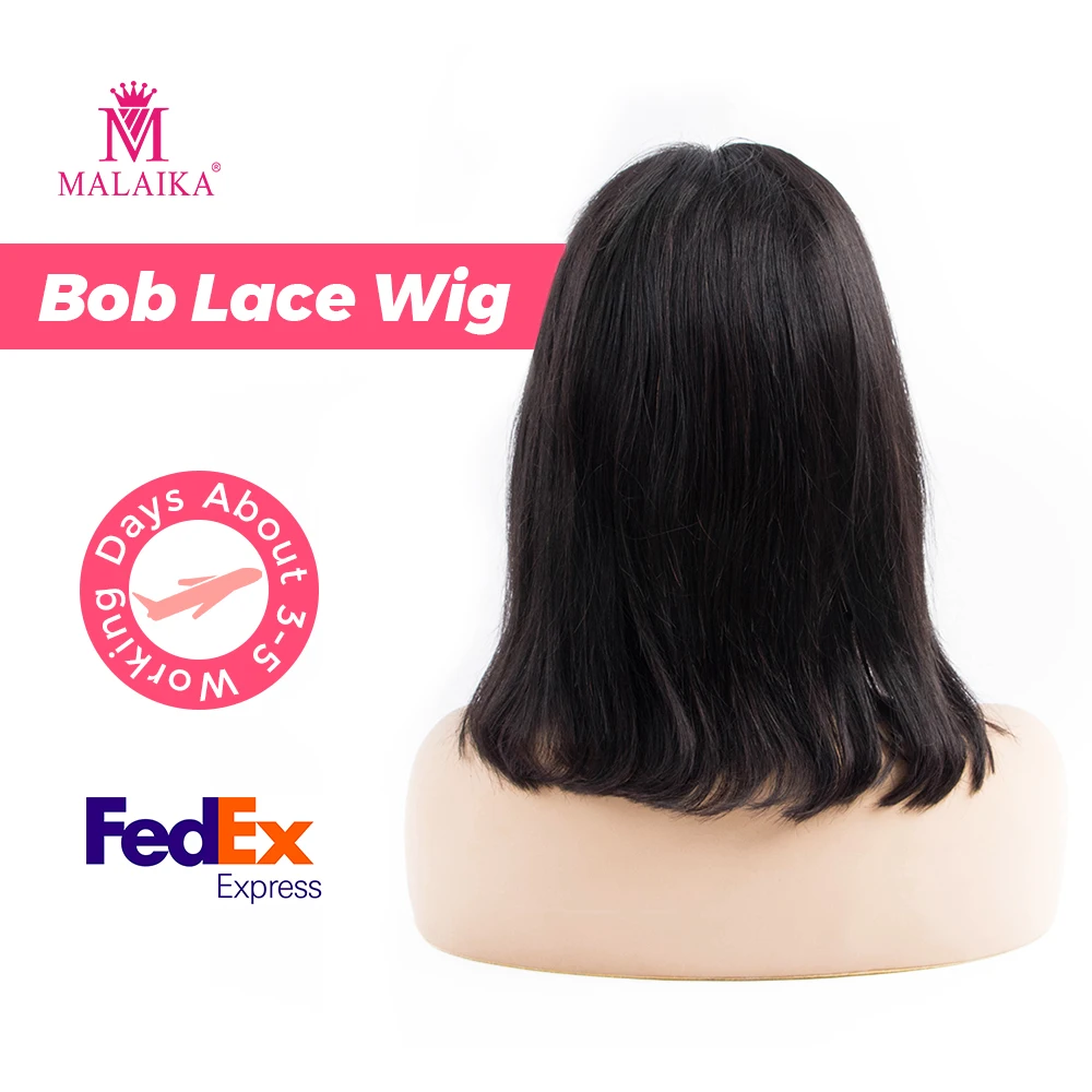 

MALAIKA free shipping Blunt cut bob wigs human hair lace front, Natural colors