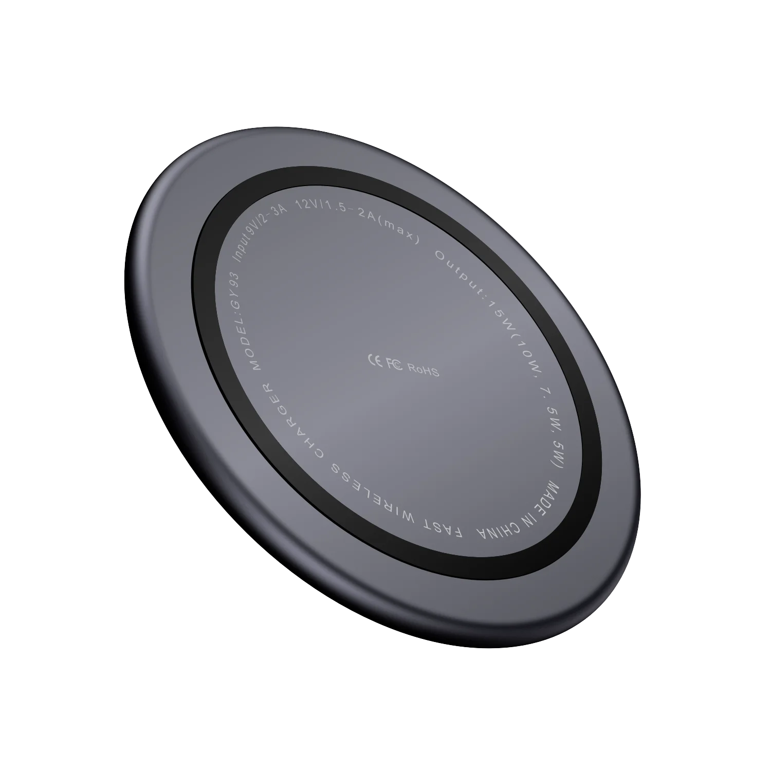 

Custom logo Wireless Charger Flat Round one for Device, Black/white