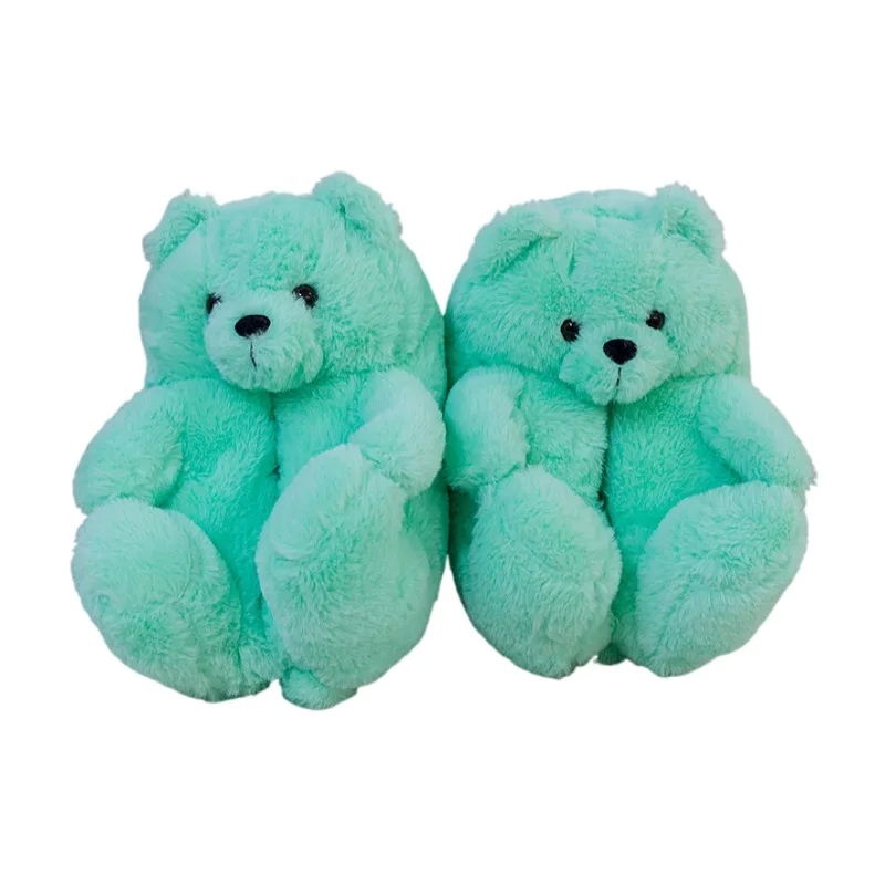 

Wholesale High quality Fluffy bedroom bear foot slippers Cute teddy bear slippers, Any color available