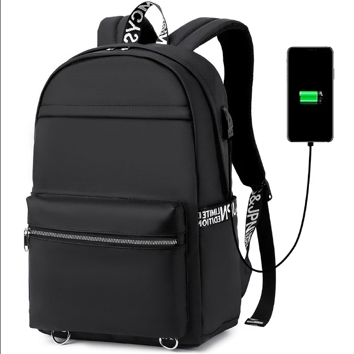 

Fashion Simple Leisure Design Wholesale Durable High Quality USB Laptop Backpack, Black