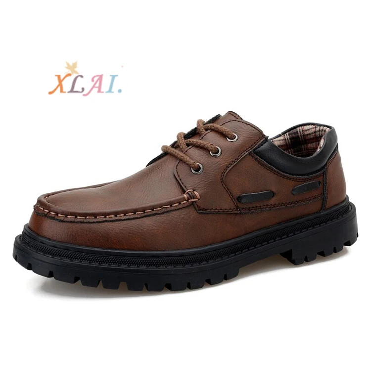 

XLAI Fashion Dress Men'S Shoes Banquet Walking Casual Sports Shoes Meeting Boots Flat Cow Leather Shoes Safety For Men, 2 colors