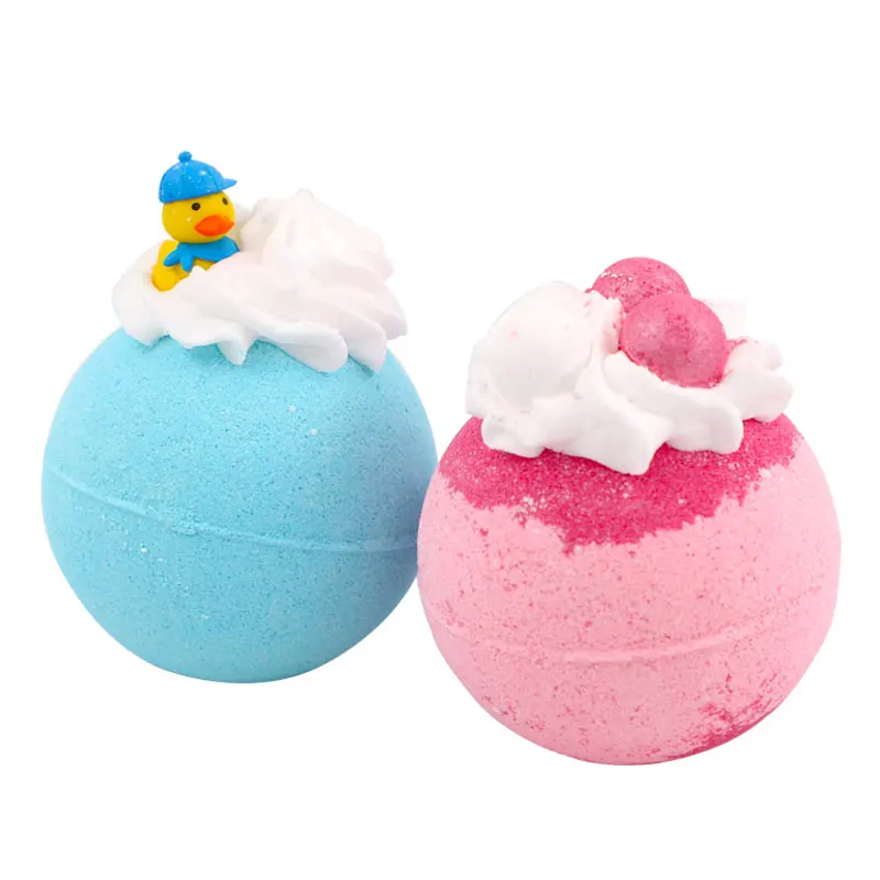 

Hot Sell OEM Relax Best Natural Fizzy Bubble Luxury Private Label 160g Kids Spa Duck Toy Organic Bath Bomb