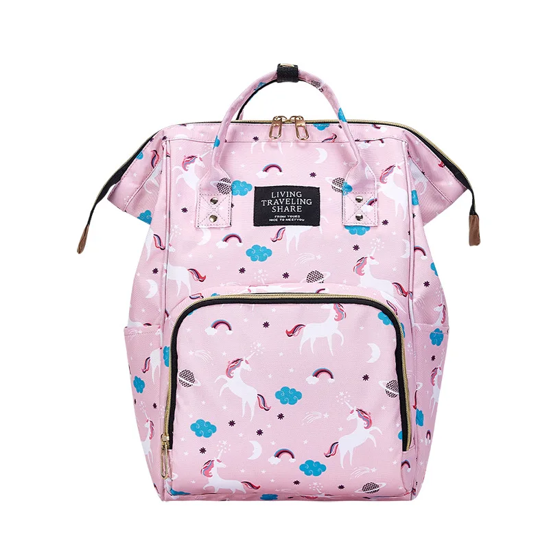 

Hot Sale Color Travel Outing Backpack Multifunctional Large Capacity Diaper Bag Mommy Bag
