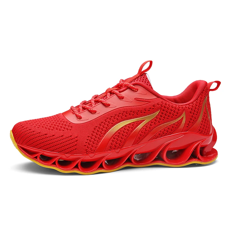 

Sneakers For Men Fashion Red Flying Knit Comfortable Breathable Outdoor Casual Shoes