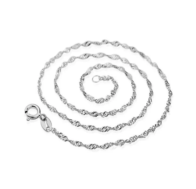 

Fashion Jewelry women's water wave chain S925 silver plated necklace wholesale Necklace long sweater chain