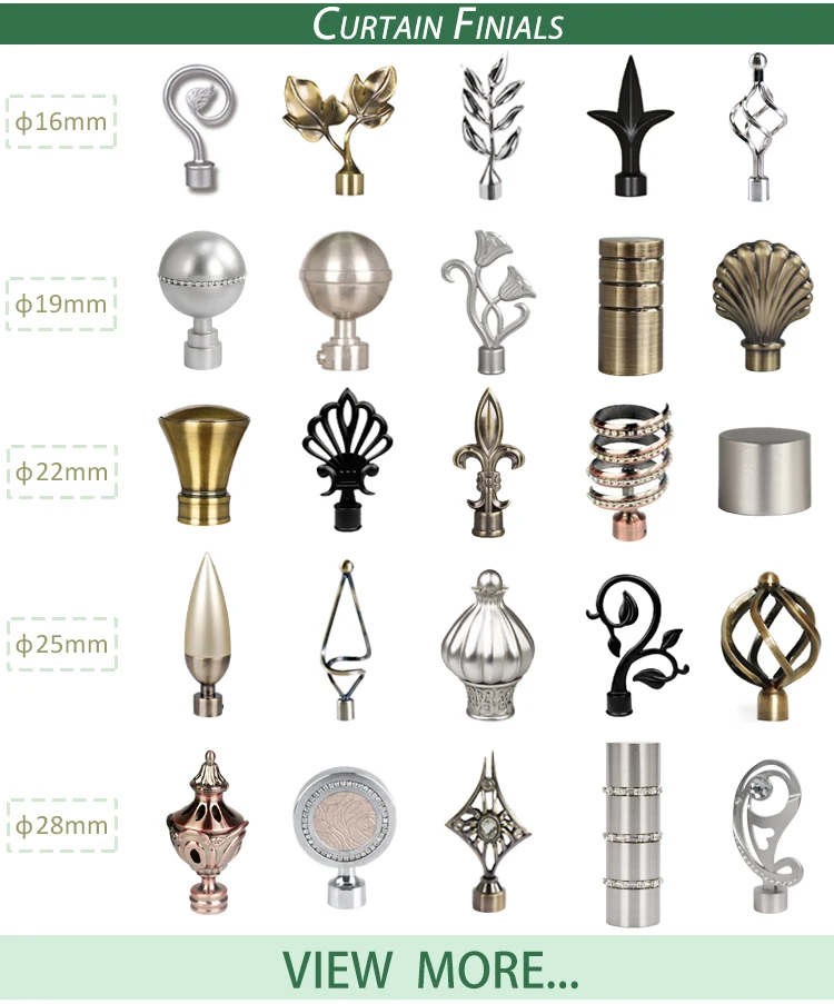 High quality fancy adjustable twisted end metal curtin rod