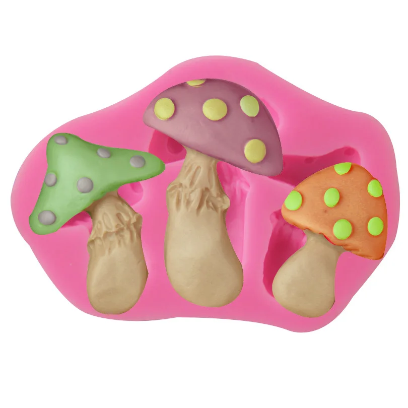 

Customized mushroom shape cake silicone resin mold chocolate fondant decoration tool, Pink