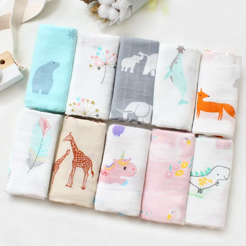

Double Layer Cotton Towel Baby Drool Towel Wash Baby Bath Swaddle Blanket, 6 colors