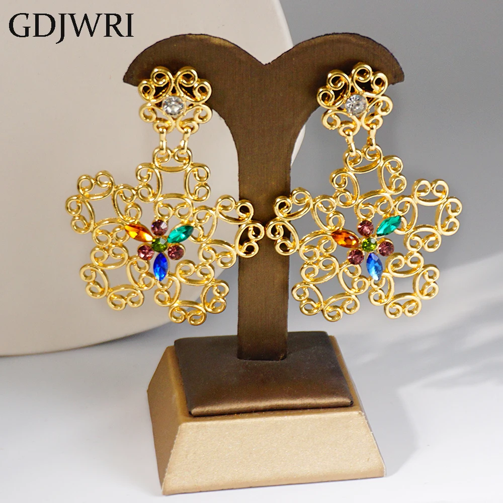 

GDJWRI 14k solid gold earrings for women gold plated copper jewelry Z647