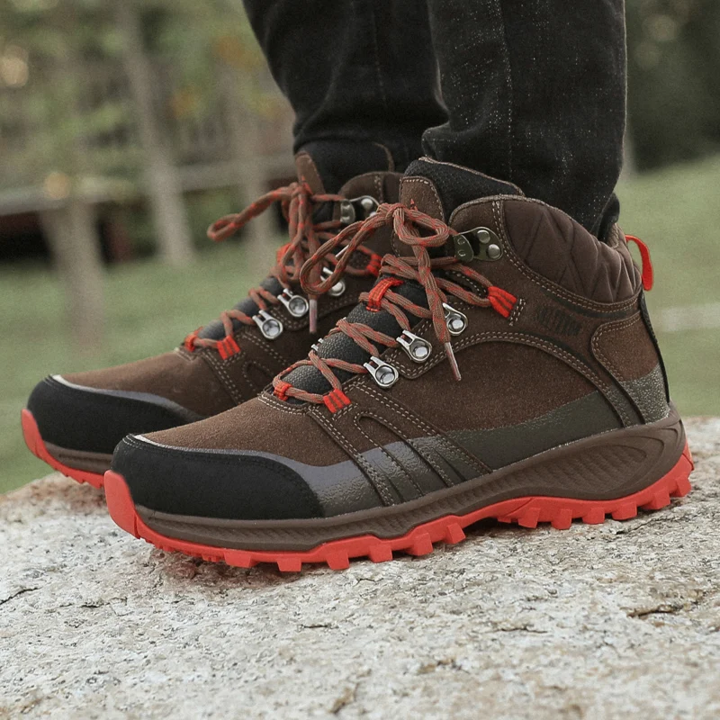 2019 New Hiking Shoes Pu Leather Outdoor Boots Casual Hiking Rubber ...