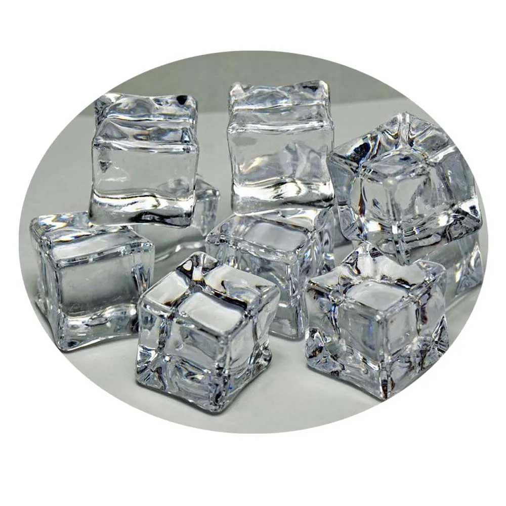 

18MM 24MM Acrylic Crystal Ice Cubes Artificial Square Crystal Ice Cubes For Home Decoration Wedding Centerpiece Vase Fillers