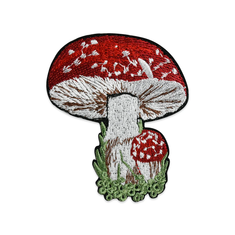 

Cute Cartoon Mushroom Sew on Badges Iron on Embroidered Patches Ironing for Clothing Hats Patches