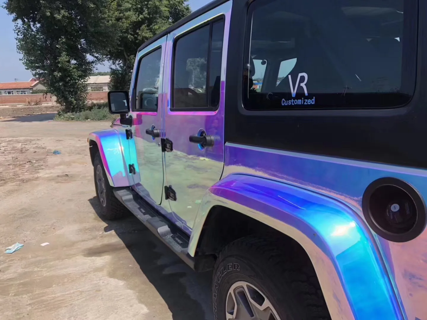 rainbow iridescent holographic vinyl car wrap