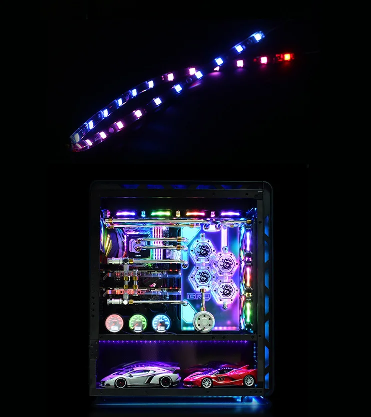 Magic color OEM pc gaming computer case desktop case smd 5050 rgb flex led light strip