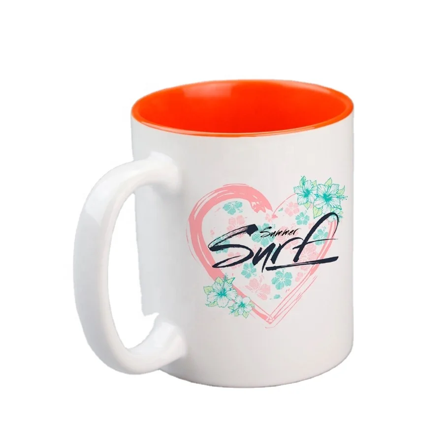 

11 oz Sublimation Camping Coffee Mugs Printing Photos on Ceramic Mugs, Customized colors acceptable