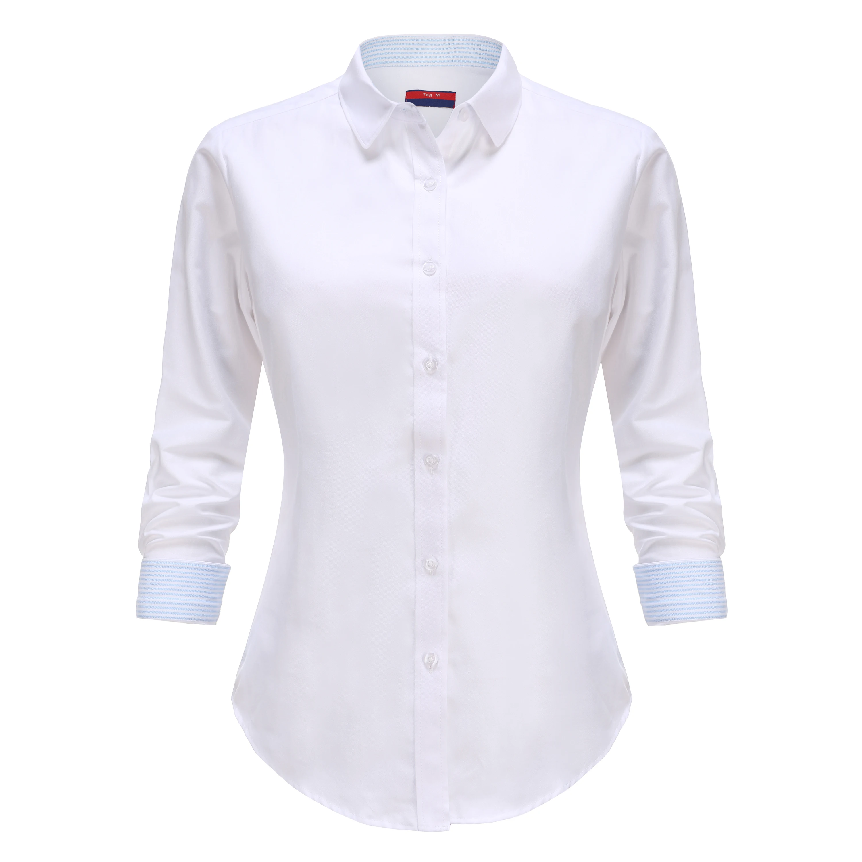 

Women Stripe Patchwork Oxford Long Sleeve Shirts Casual Wear Cotton Blouse Ladies Office Tops Student Blusas Plus Size