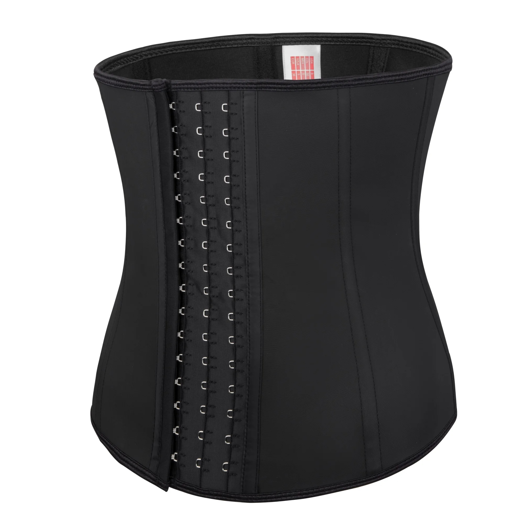 

S-king Amazon Manufacturer Hot Sales Custom Matte Shaper 9 steel bone black Corset belt short waist trainer women, Accept customized