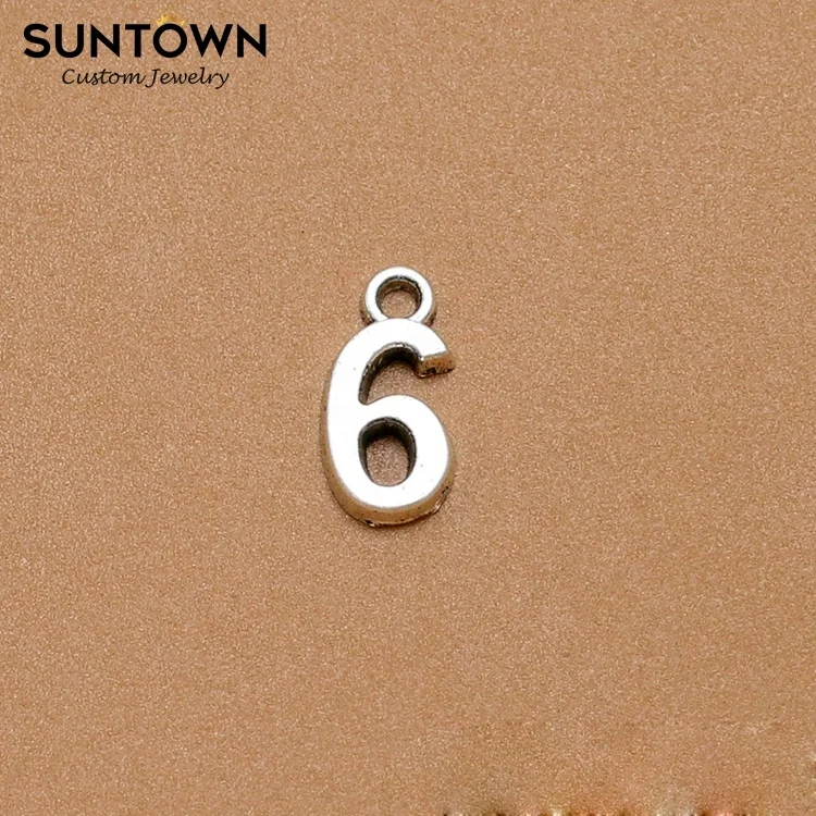 

Suntown Silver Plated Zinc Alloy 1 to 9 Arabic Letters Pendant Numeral Pendants Digital Pendant Charms For Jewelry Making Jewels