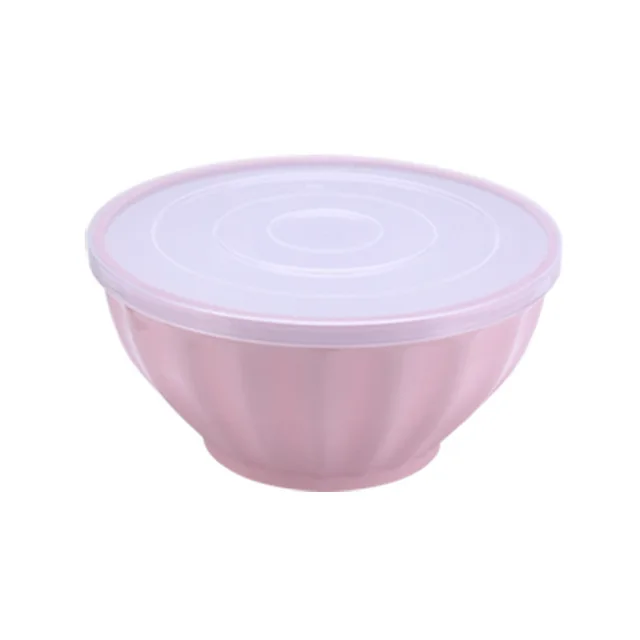 

Factory price kitchen reusable small large baking cake plastic salad mixing bowl set with lid 4 pieces