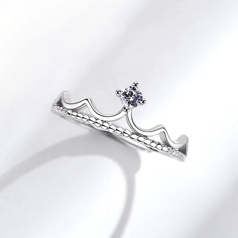 

Personalized Wholesale Factory Fashion Custom Design Women Party Crown Rings 925 Sterling Silver Adjustable Rings