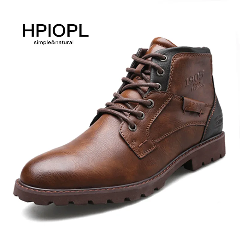 

Fashion New Man's Casual Shoes Breathable Boots Shoes Big Size High Quality Italian Leather Leisure Oxford Dress Shoes for Men