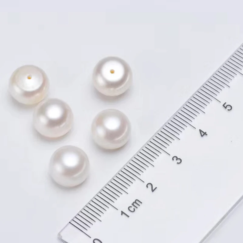 

cultured freshwater pearls half drilled hole wholesale button 3-15mm 3A real natural pearl in loose freshwater akoya pearls