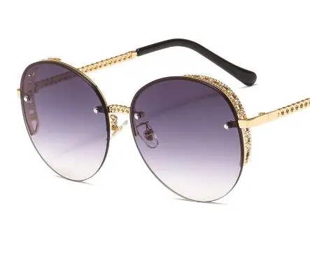 

Fashion Round Sunglasses for Women Hollow Frame Sun Glasses Men Rhinestone Shades Sunglasses Gradient Eyewear Oculos