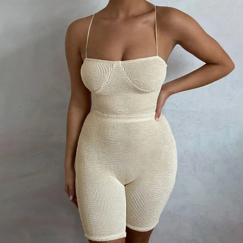 

New Fabric Loungewear Set Sportswear Crop Tank Top Two Piece Shorts Woman Two Piece Shorts Set 2021 Two Piece Tight Shorts Set, Customized color