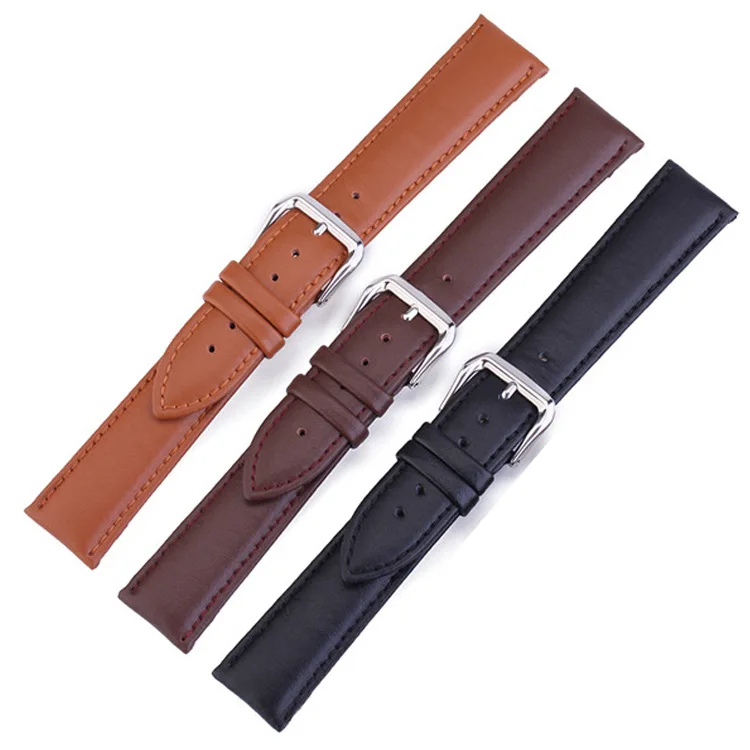 

Smart Plain Strap Replacement Waterproof Lychee Grain Leather Strap Watch Band Accessories DW Pin Buckle Strap 12 to 22cm