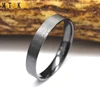 4mm Black Ceramic Ring Cores Brushed outside Comfort FIt Inside Hand Craft Wedding Band Ring