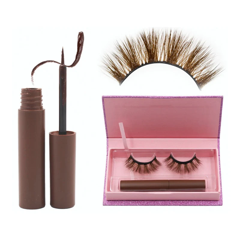 

wholesale custom eyelashes packaging box faux mink lashes brown eyelash magnetic eye lash