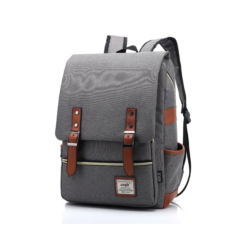 

Water Resistant Unisex Big Bookbags Boy Custom Gray Solid Colour University School Backpacks For Men School Bag With Charger, Any colors can be customized