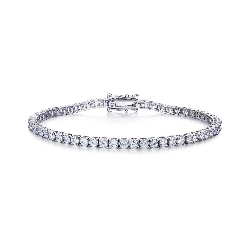 

Factory Price Silver S925 VVS 3mm Moissanite Tennis Chains Necklace Women And Men