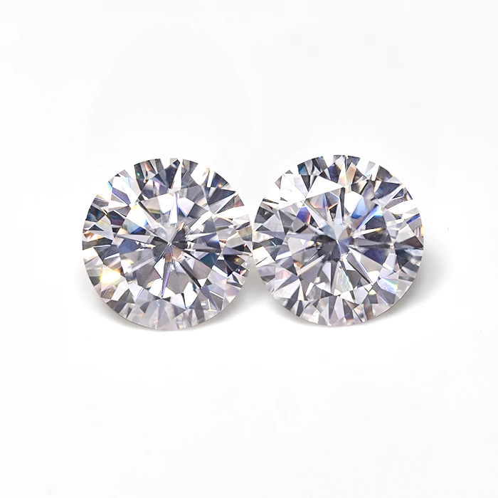 Wuzhou Wholesale Synthetic Stone Round Brilliant Cut White Moissanite Certified Loose Gemstone