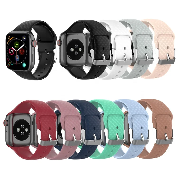 

Breathable Durable Silicone Watch Bands 38mm 40mm 42mm 44mm for Apple iWatch 4 3 2 1, As pics shows