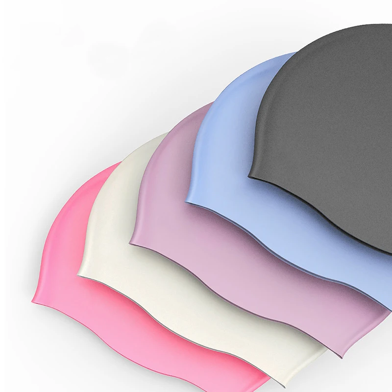 

logo color print custom silicone swim cap for adult kids, Pantone color