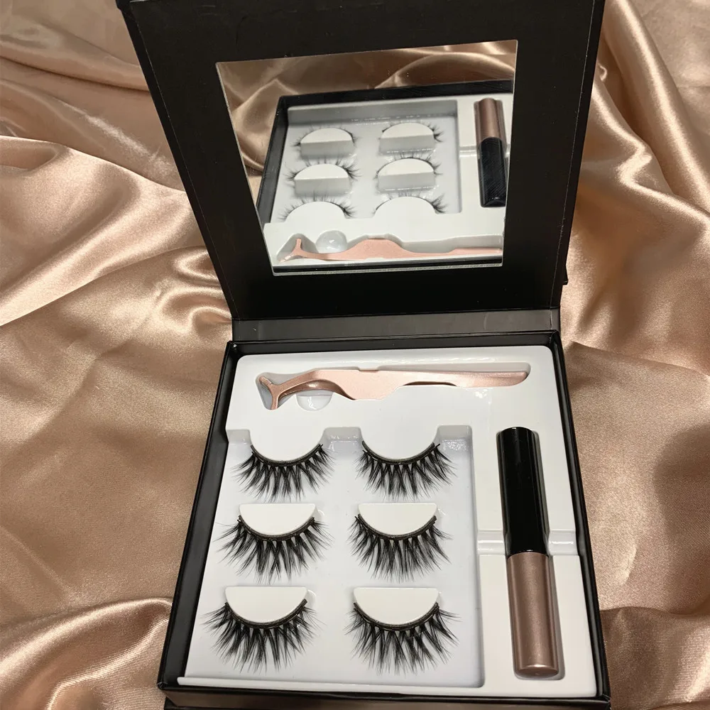 

false magnetic eyelashes magnet eyeliner eyelashes magnetic lashes with liner no stip