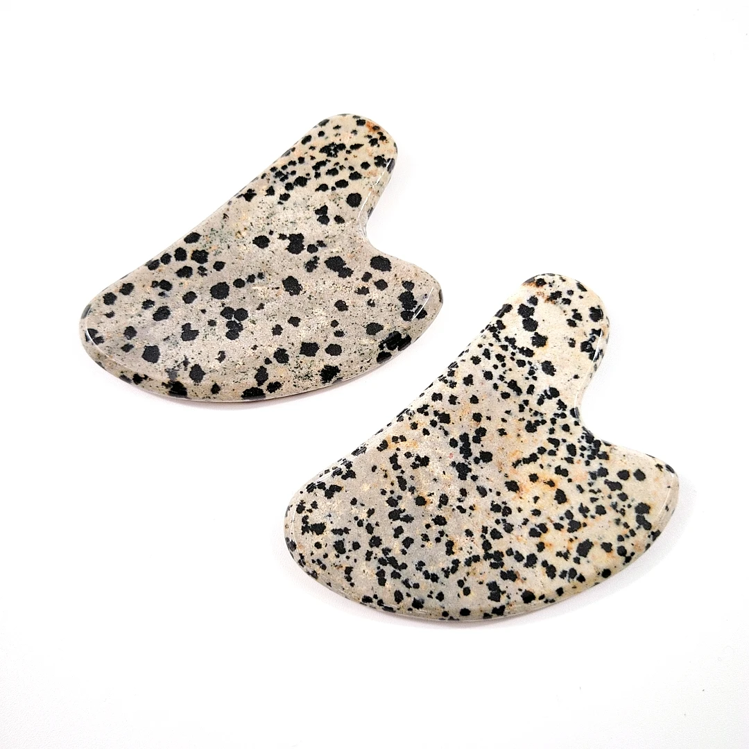 

Best Price Massage heart dalmatian Jasper Natural Stone gua sha for Face