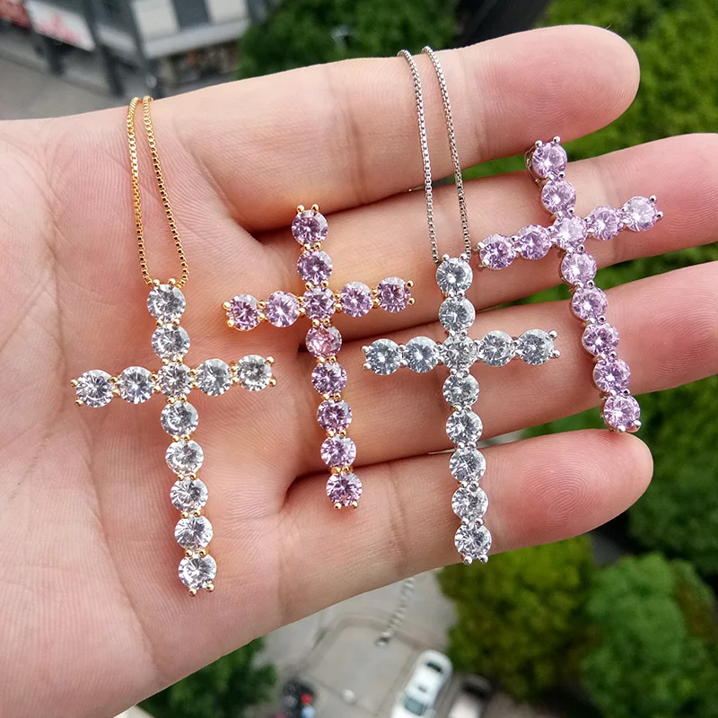 

925 diamond men cross necklace