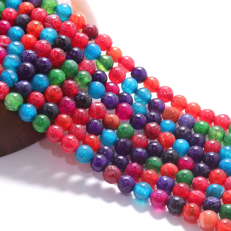 

LUYAO stone beads 6-10MM Rainbow Turtle Grain Agate for stone beaded necklace bracelet making, Mixed color