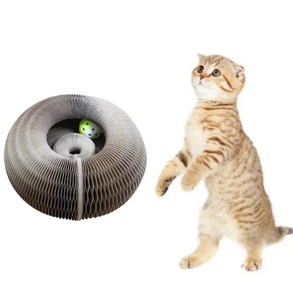 

Round Cat Scratching Post Foldable Corrugated Attachment Itching Scratching Tool Cat Toys