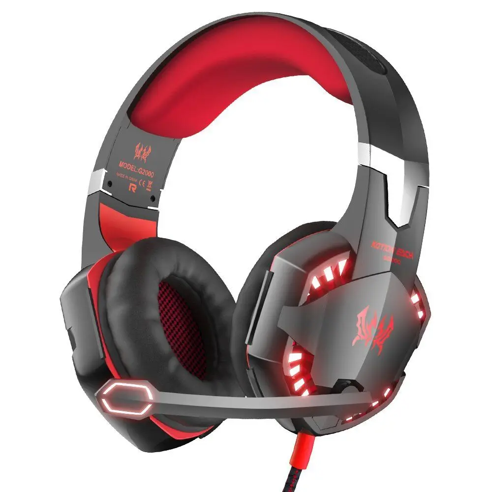 

2021 new trending G2000 Noise Cancelling Gaming Headphones with Mic Led Light Over Ear Wired Headset For PC Game, Blue,red,orange