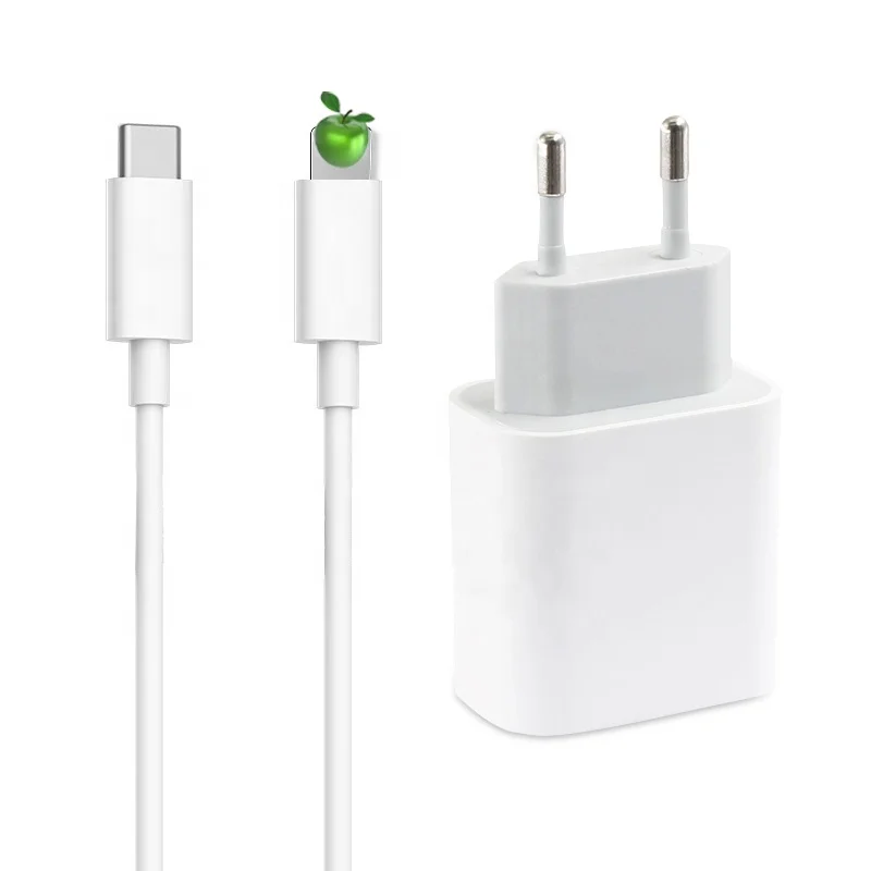 

LAIMODA New Product EU/US/UK Mobile Phone Wall Type C Fast Charger Cable Adapter 18W PD Charger For Apple iPhone Charges, White,customize