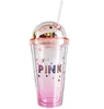 Plastic cup glare starry sky flash cover double cup