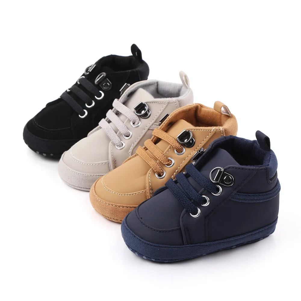 

Infant Baby Boys Girls Canvas Toddler Sneakers Non-Slip First Walkers Ankle Boots, Grey/brown/dark blue/black