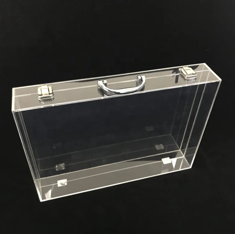

customized clear acrylic briefcase with handle acrylic hand case with lock and handle acrylic suitcase