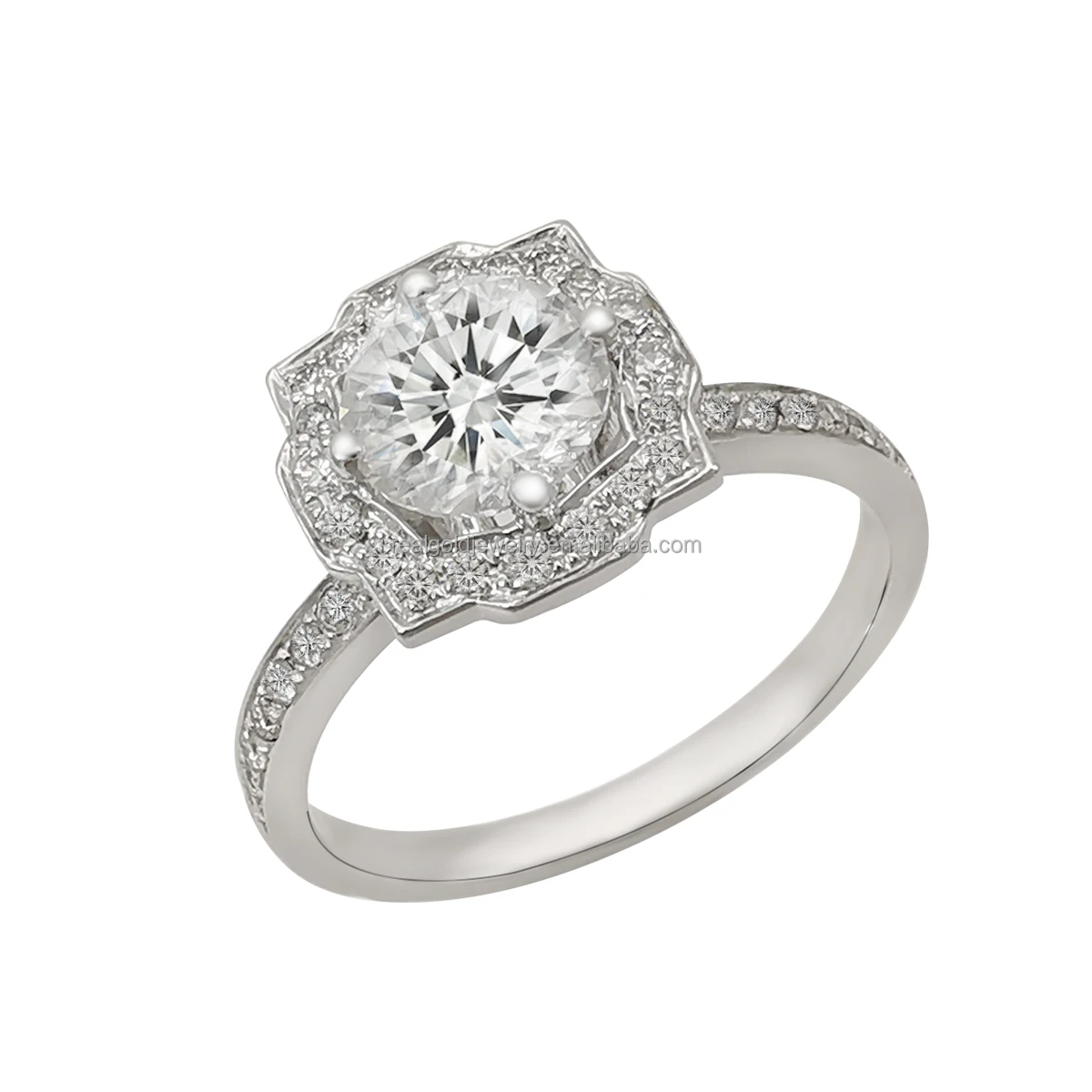 

Pretty Wedding Ring Real 14K White Gold IGI Certificate Lab Diamond Moissanite Rings Luxury Diamonds Wedding Jewelry